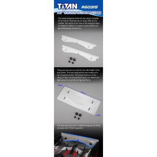 1/8th ON-Road Wing Set-Wide (2) & Screw Set (2pcs)