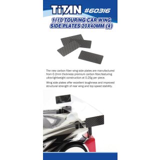 1/10 Touring Car Wing Side Plates 20X40mm (4)