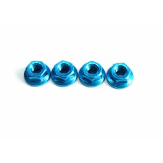 Alu Radmuttern 4mm Blau (4Stk.)