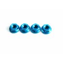 Alu Radmuttern 4mm Blau (4Stk.)