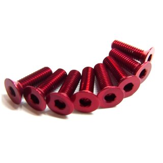 Aluminium Schraube Senkkopf 3x10mm Rot (8Stk.)