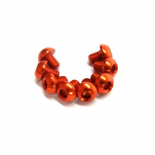 Aluminium Schraube Rundkopf 3x4mm Orange (8Stk.)