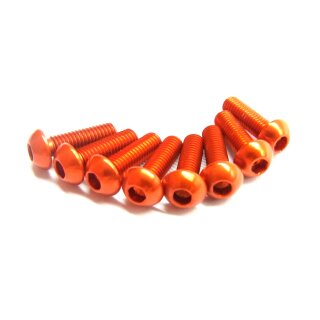 Aluminium Schraube Rundkopf 3x10mm Orange (8Stk.)