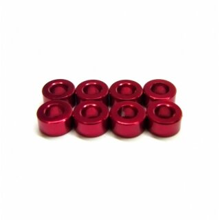 Aluminium Spacer 3 x 3,0mm Rot (8Stk.)