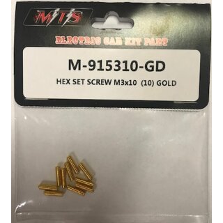 Madenschraube M3x10mm (Stahl / Gold / 10Stk.)