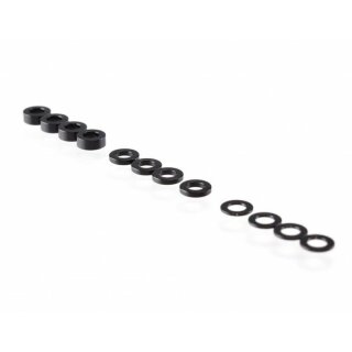 RUDDOG 3mm Washer Set Black (0.5mm/1.0mm/2.0mm)