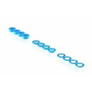 RUDDOG 3mm Washer Set Light Blue (0.5mm/1.0mm/2.0mm)