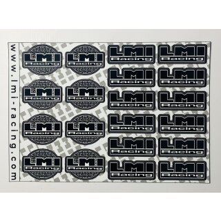 A5 geplottete LMI Racing Sticker schwarz / weiß