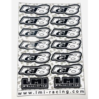 A5 geplottete IGT / LMI Racing Sticker schwarz /weiß