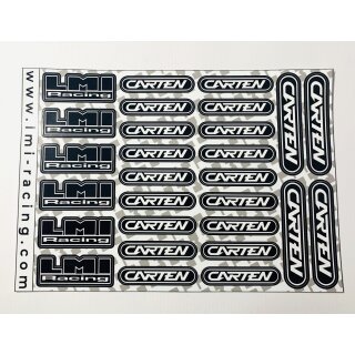 A5 geplottete Carten / LMI Racing Sticker schwarz / weiß
