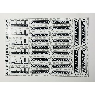 A5 geplottete Carten / LMI Racing Sticker weiß / schwarz