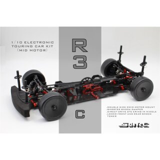 R3 "Club Racer" Gun Metal Edition Carbon Mittelmotor Tourenwagen - V2 + Blitz TCN Karosse
